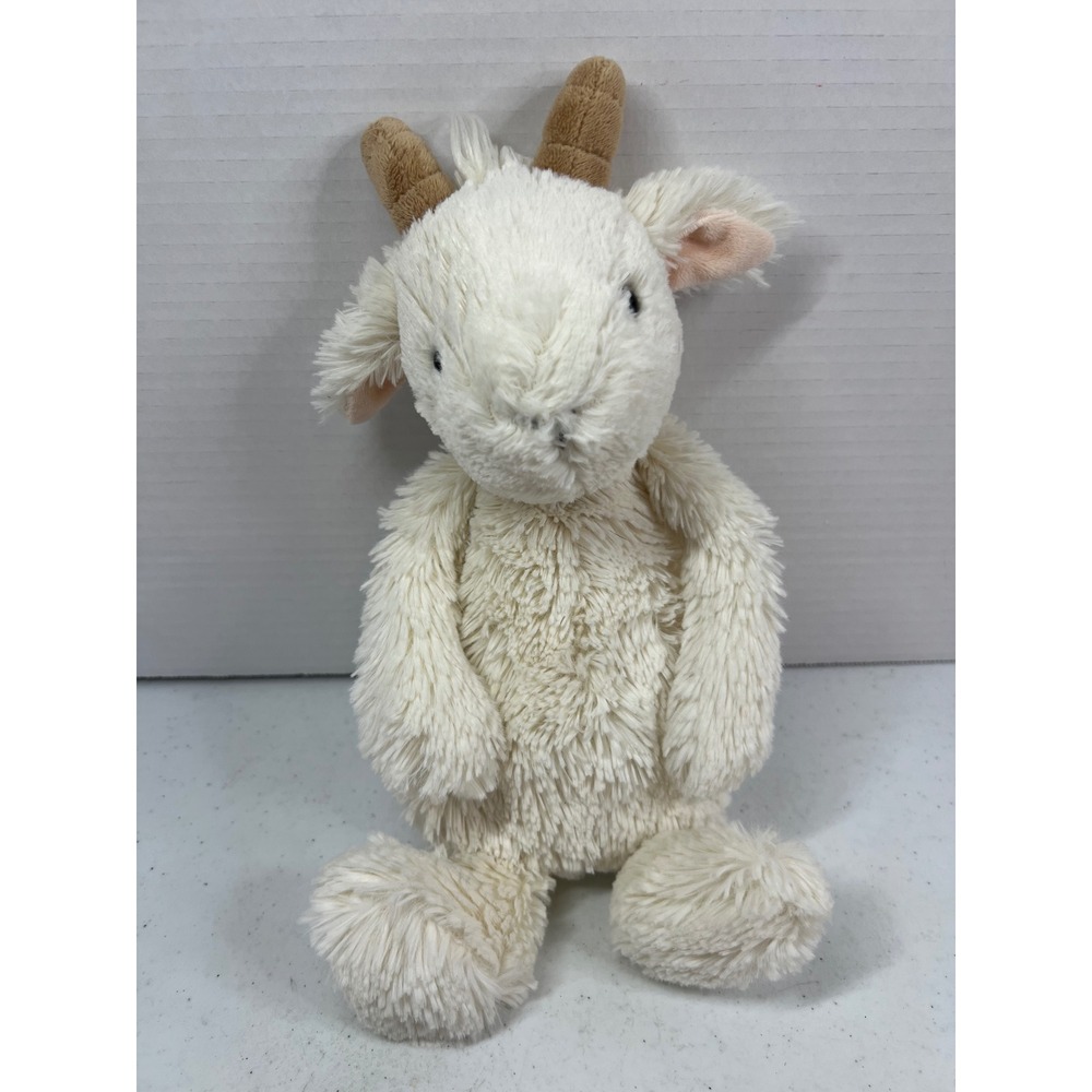 Jellycat Bashful Billy Goat Plush Stuffed Animal Cream White Soft Toy 12"